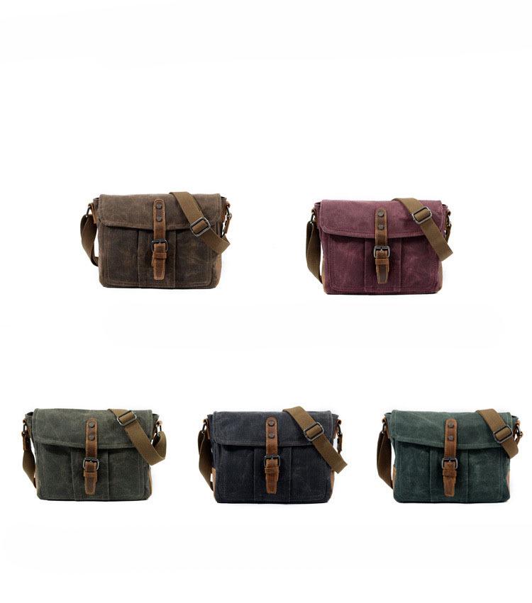 Męska Retro Wodoodporna Płócienna Torba na Ramię Crossbody - Codzienna i Prosta