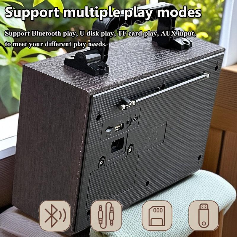 Portable Retro Nostalgic Radio Rechargeable Vintage FM AM SW Radios Powerful Bluetooth Speaker Support TF USB AUX AC/DC Power