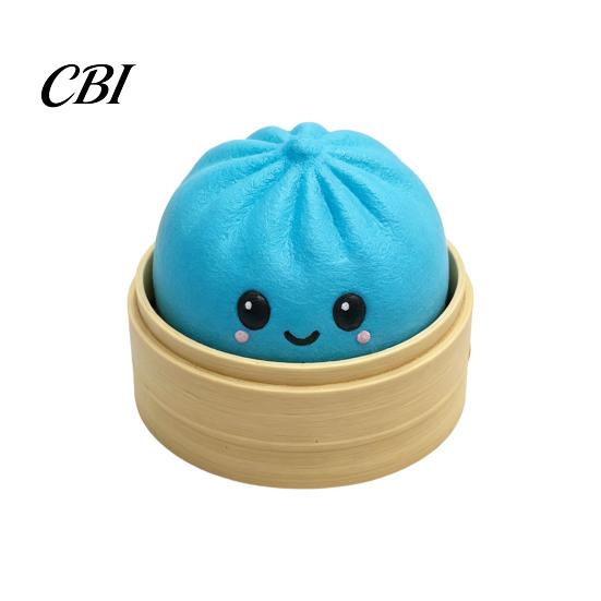 Soft Squishy Keychain Press Button Keychain, Steamed Bun Decompression Toy with Smiling Face Pattern, Slow Rebound Feel Portable Mini Stress