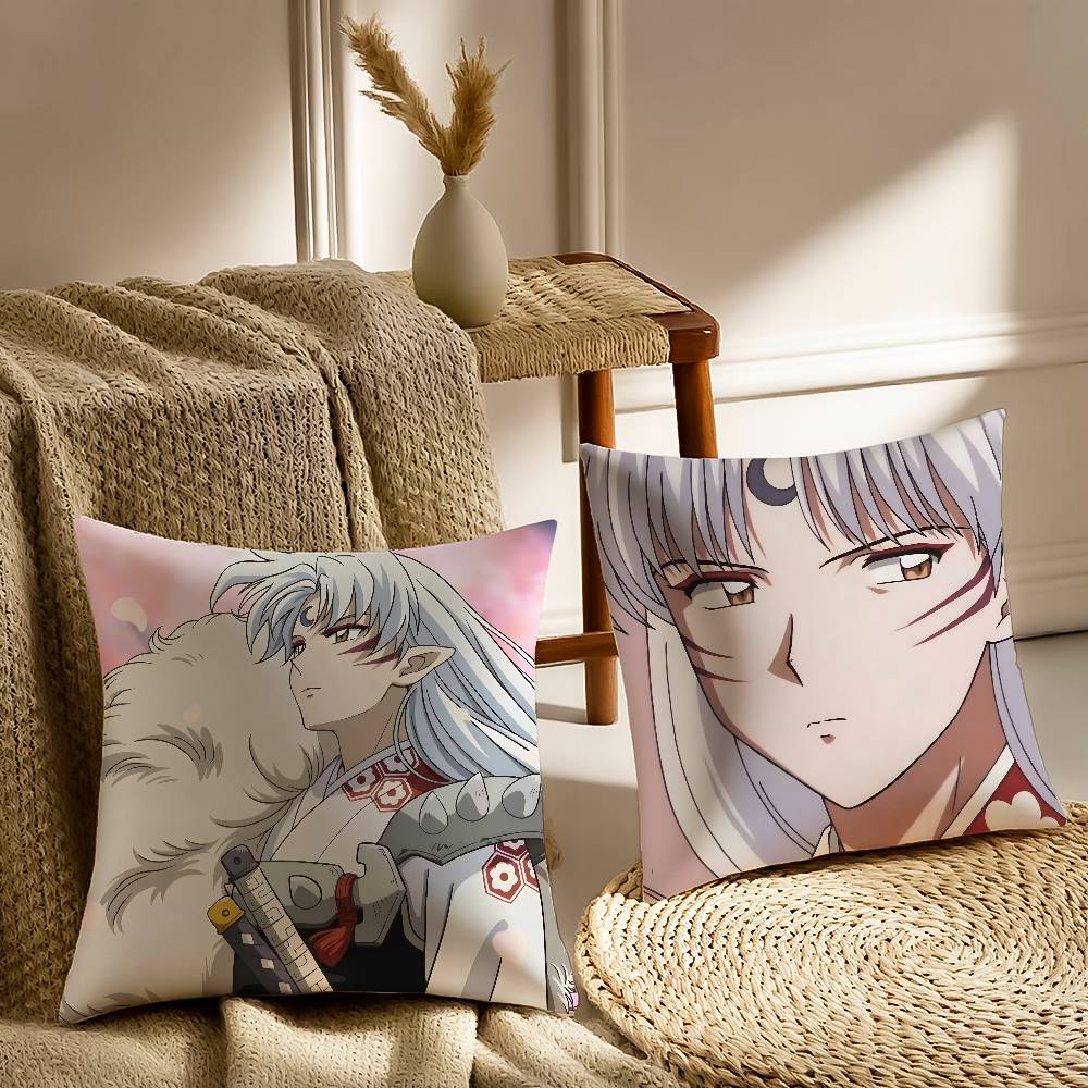Anime Cool l-Inuyasha-MT Sesshomaru Pillow Case Printed Brushed Fleece Pillow Baby Skin-Touch Eco-Friendly Dye-Sublimat