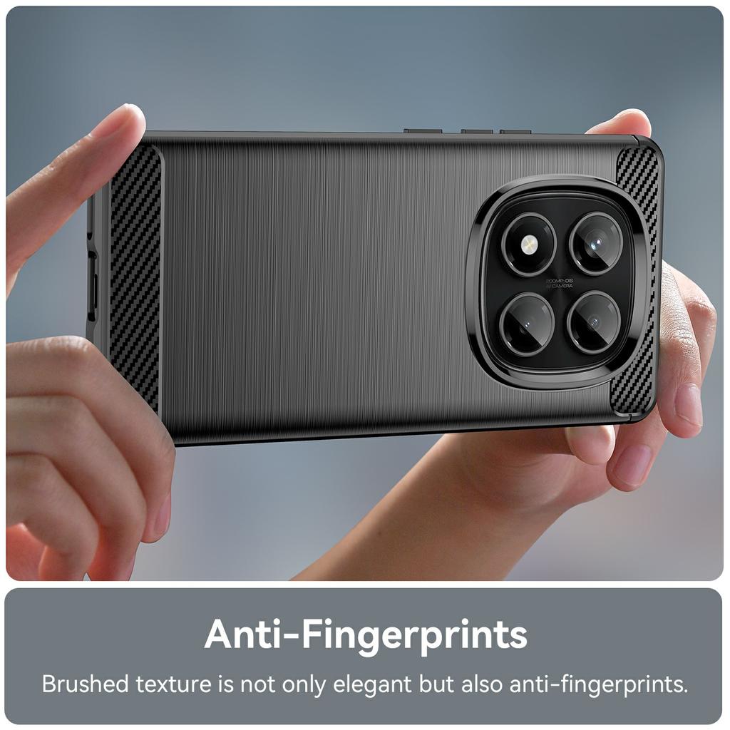 For Xiaomi Redmi Note 14 Pro 4G Case Protective Phone Cover Carbon Fiber Texture Brushed