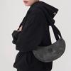 MLB Denim Shoulder Bag Unisex Charcoal Gray/Hemp Sandy Brown Casual