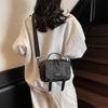 Literary and artistic workwear trendy cool small leather film casual neutral small square bag 25 spring new travel women's one-shoulder crossbody bag