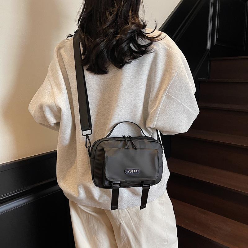 Literary and artistic workwear trendy cool small leather film casual neutral small square bag 25 spring new travel women's one-shoulder crossbody bag