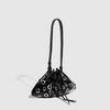 Women Metal Stud Shoulder Bag Large Capacity Retro Hollow Handbag Drawstring Crossbody Bag Shopping Vacation Handbag AVE