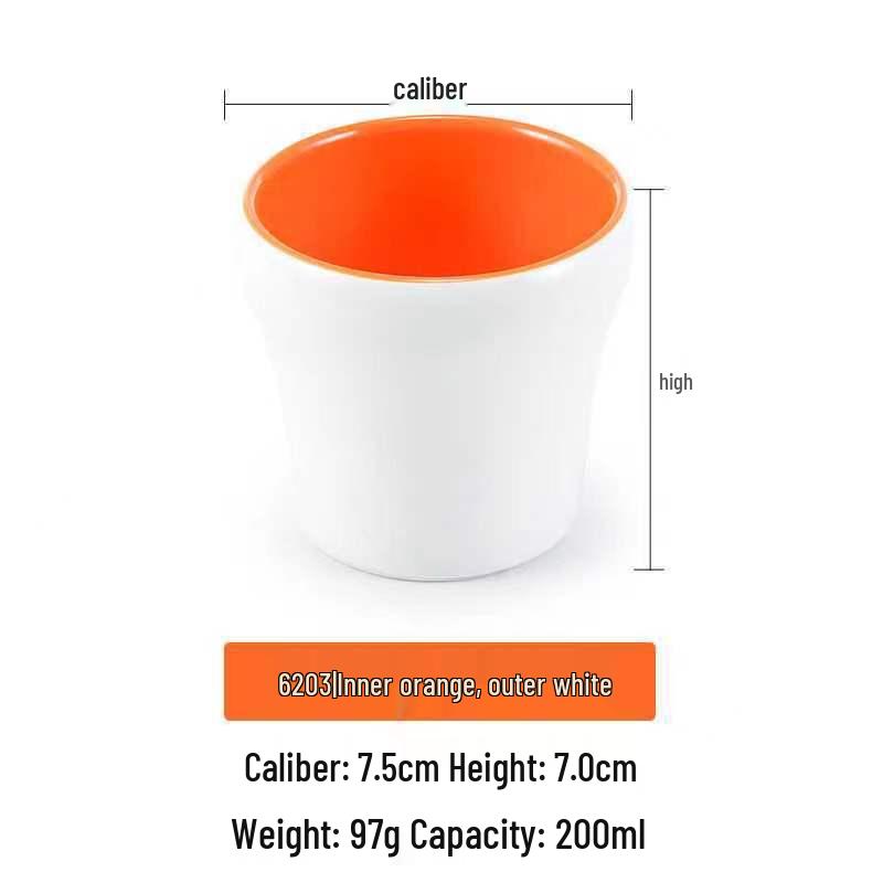 Dual-Color Melamine Tea Cup - Porcelain-Like Plastic Cup for Restaurants, Hot Pots, and Cafeterias