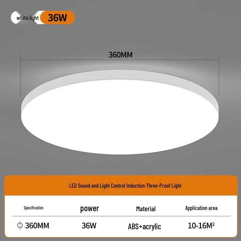 Radar Motion Sensor Sound Control LED Emergency Light