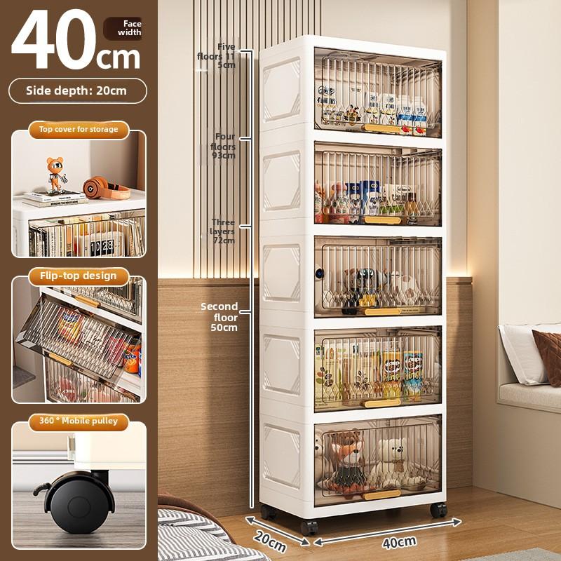 Household Folding Storage Cabinet Flip Large Capacity Bedroom Clothes Locker Multi-layer Installation-free