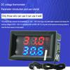 DC4-30V Voltmeter Thermometer 2in1 LED Digital Dual Display Voltage Meter Temperature Sensor Tester with NTC3950 Probe Cable