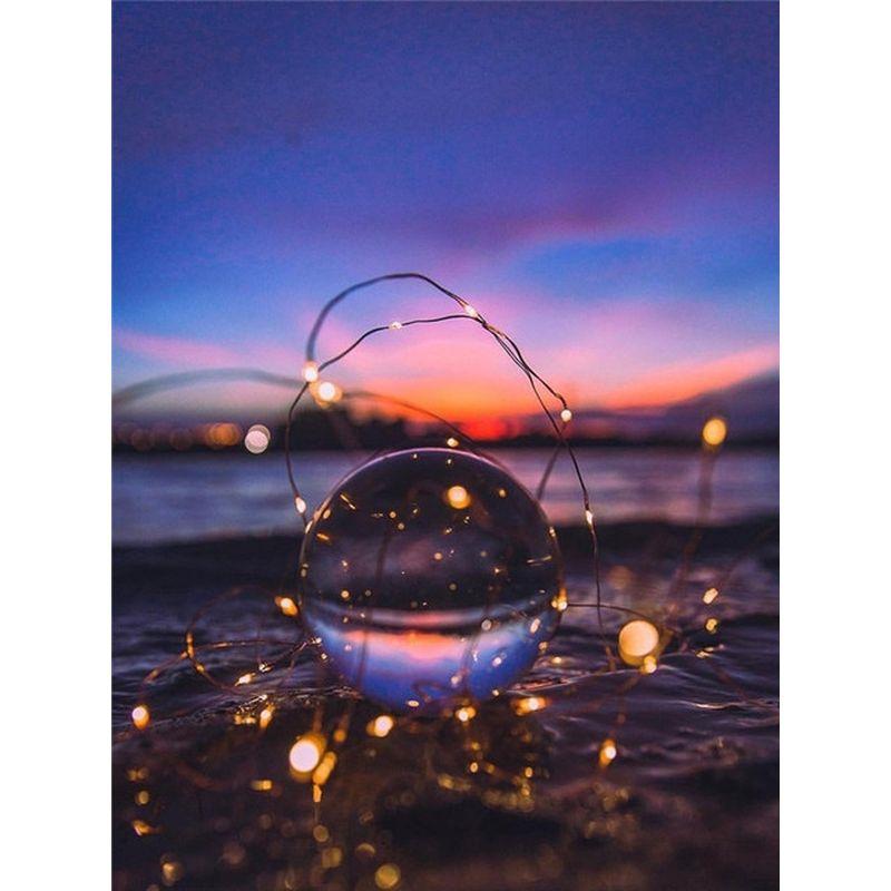 5D Diy Diamond Painting Full Round Glass Water Cup Scenery Diamond Embroidery Cross Stitch Mosaic Home Landscape Wall