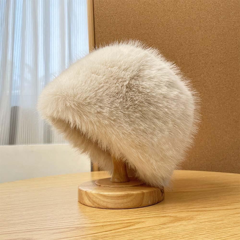 Imitation Mink Fur Winter Fisherman Hat Temperament Anti-cold Basin Cap Plush Bucket Hat Travel
