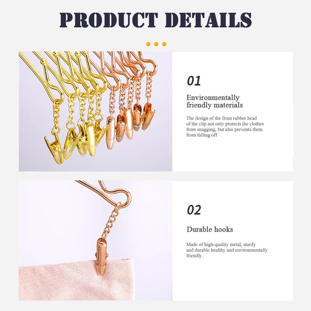 5/10pcs Cloth Hanger Portable Bathroom Metal Underwear Hangers Bra Clips Socks Panty Racks Home Drying Clothes Hanger with Clips