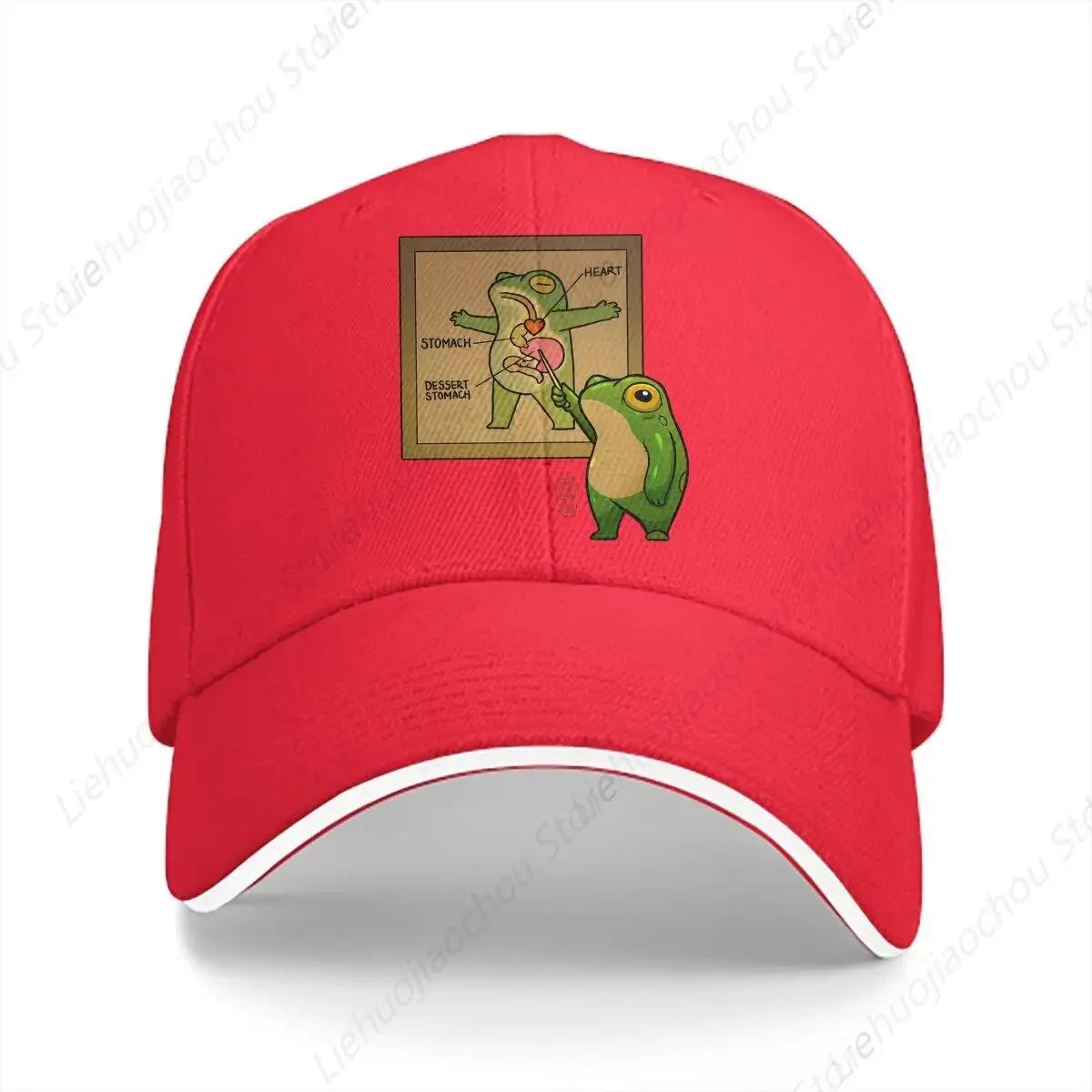 

Washed Unisexs Baseball Cap Showing Dessert Sports Snapback Caps Dad Hat Funny Frog Animal Golf Hats One Size