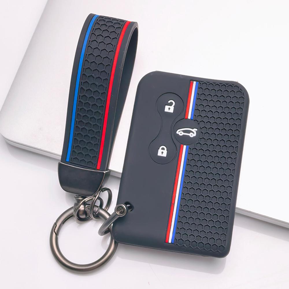 Key Fob Cover for Renault Clio Megane Scenic Modus Kangoo Duster Sandero Captur with Keychain Anti-Scratch Guard Shockproof Protection