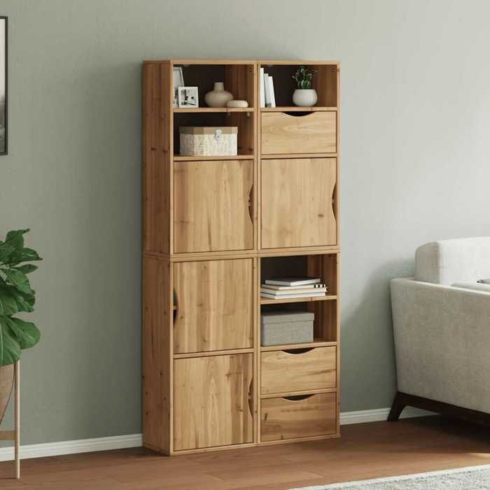 VidaXL Armoires latérales 4 pcs ODDA 40x24x79 cm bois massif pin, armoire, buffet, meuble de rangement de cuisine, meuble de 3365350