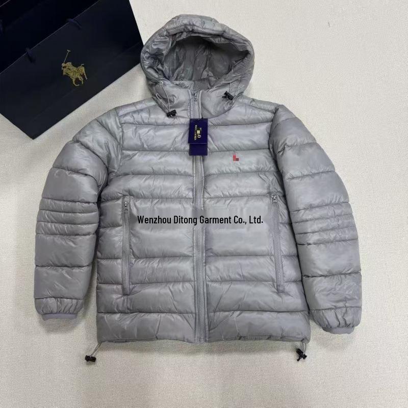 Ra La Klassische bestickte Polo-Pferd-Logo Kapuzen-Leichtbaumwolljacke