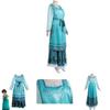 Encanto Julieta Madrigal Cosplay Kleid Kostüm Für Frauen Blumendruck Rundhalsausschnitt Kurzarm Midi Kleid Komplettanzug Outfit