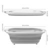 Foldable Drain Basket Camping Chopping Board for Washing Storing Fruit and Vegetables Plastic Storage Basket for Kitchen Grey less