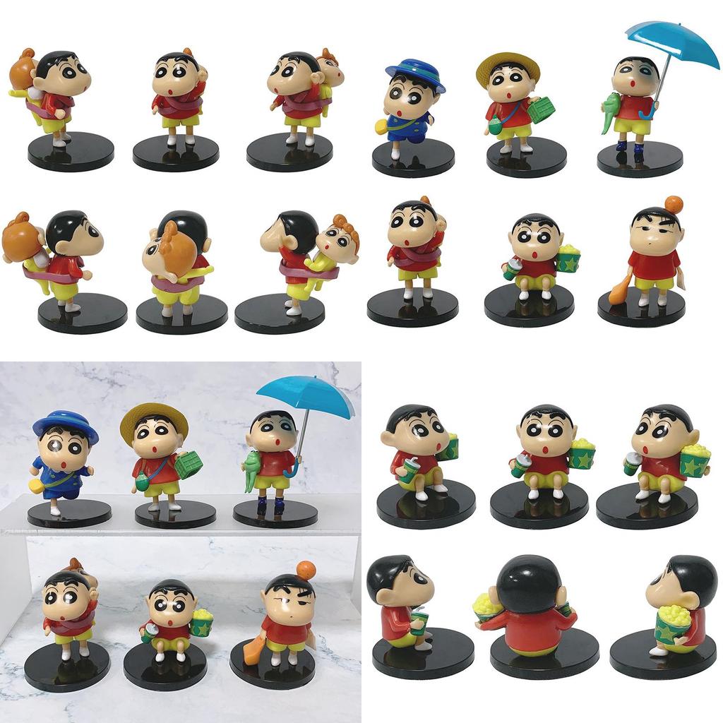 Crayon Shinchan Pvc Figurine Set With Collectible Cartoon Toy For Kids And Fans