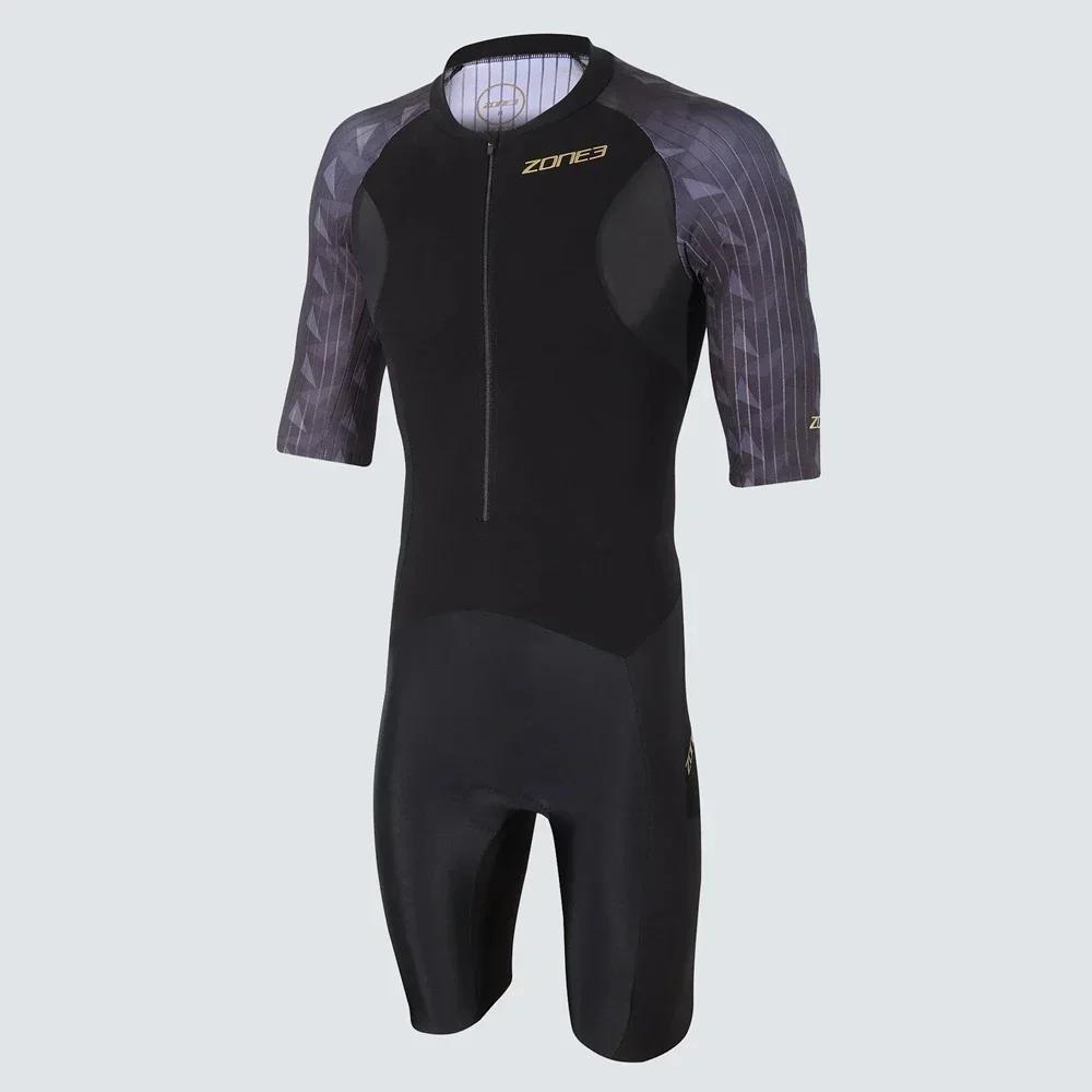 Zone3 Nový styl Pánský triatlonový oblek Závodní oblek na triatlon Aerodynamický overal Ropa Ciclismo Hombre Cyklistický skinsuit Plavecké a běžecké oblečení