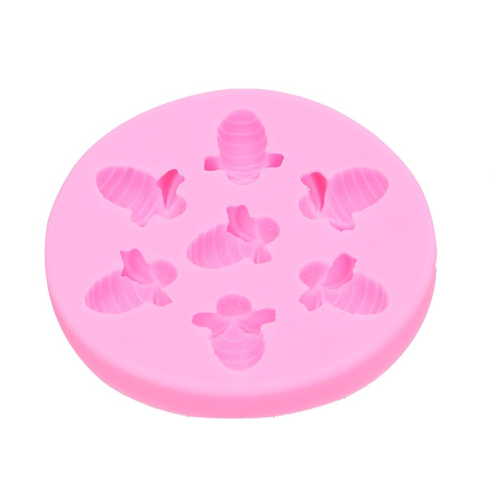 Cake Mold BeeShaped Food Grade Silicone Cake Mold Cake Decoration DIY Baking Tool(Pink )