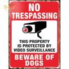 Retro Metal Tin Sign S Warning Red 24 Hour Video Surveillance Custom Painting Picture for Shop Bar Cafe English &Spanish Word