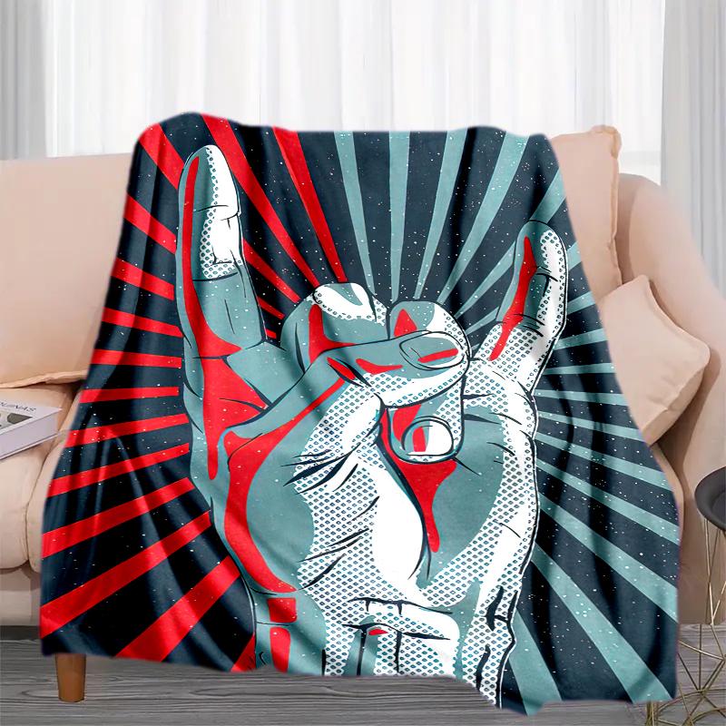 1PC Musical Elements Printed Blanket, All Season Lightweight Home Office Outdoor Nap Multifunctional Blanket A10