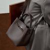 First Layer Cowhide Vegetable Basket Bucket Bag Women'S Leather Versatile Premium Shoulder Bag Portable Oblique Span Women'S Bag