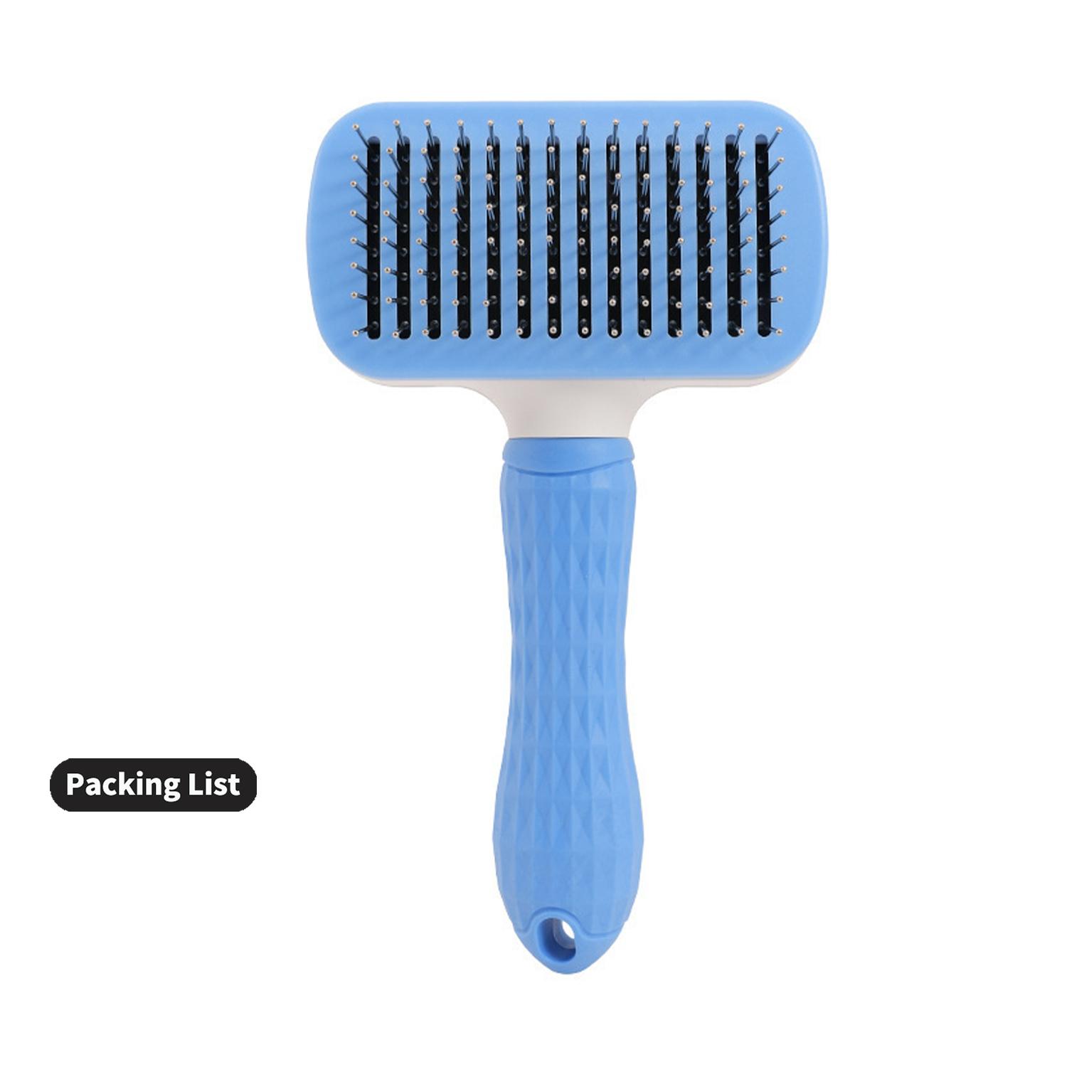 

Щетка для ухода за кошками, самоочищающиеся щетки-пуходерки для собак Щетка для кошек для домашних животных Аккуратно удаляет рыхлый подшерсток, спутывает спутанные волосы Массаж-самостоятельный Square синий