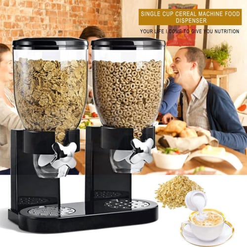 GHDVOP Cereal Dispenser, Large Capacity 2L, Dual-Row, Stylish Dry Food Dispenser for Kitchen Countertops, Keeps Food Fresh, Storage Unit for Rice, Cer