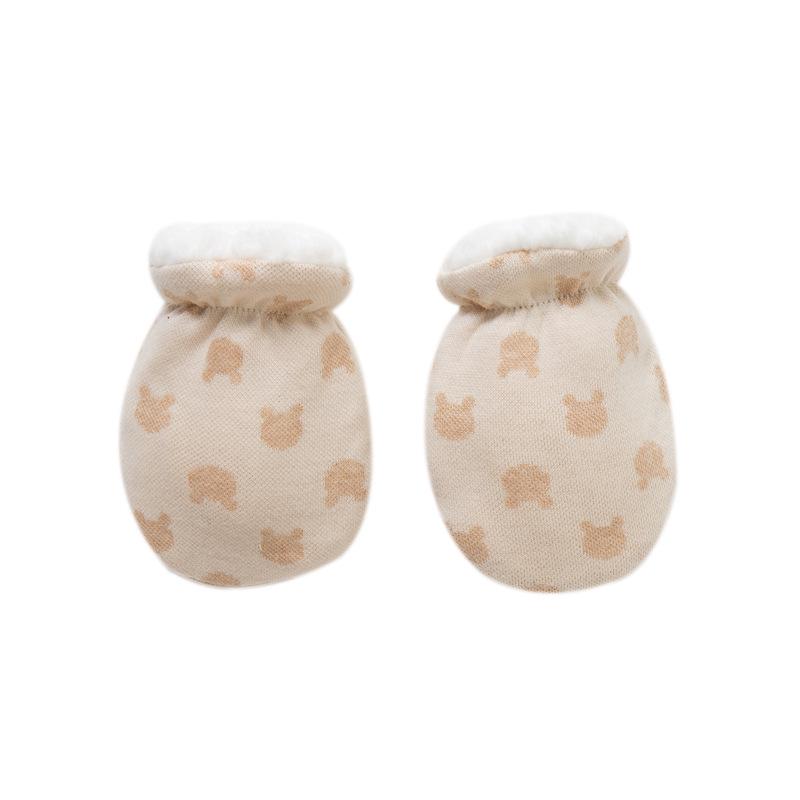 Thickened Imitation Lamb Wool Anti-Scratch Baby Gloves for Autumn and Winter