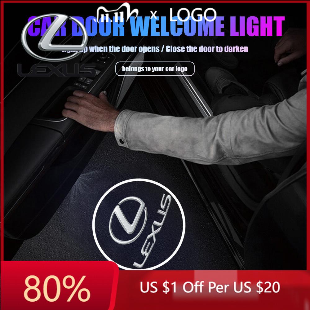 2026 Hot Interior Stickers 1/2pcs HD Led Welcome Light Car Door Emblem Styling Projector Lamps For Lexus CT200H ES350 GX460 470