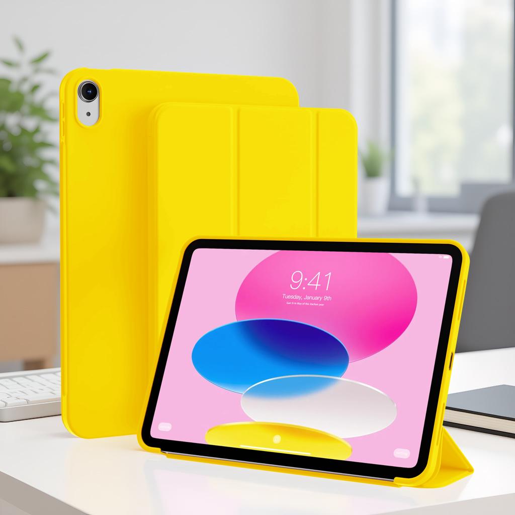 Чехол для iPad (А16) 11 2025 11-е поколение / 10-е поколение 10.9 2022 Складная подставка Чехол-книжка с мягкой задней крышкой из ТПУ iPad 10th 11th (A16) банан желтого