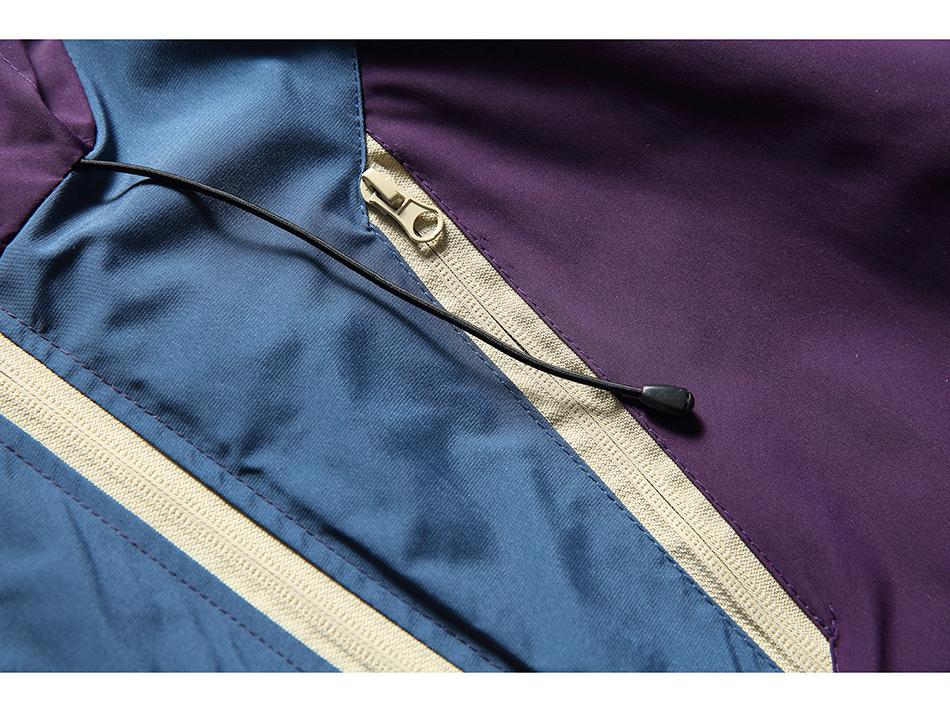 CROWD CITY Men's Spring/Autumn Color Block Teflon Windbreaker Y410