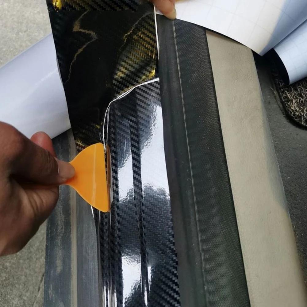 3D Carbon Fiber Tape Stickers DIY Nano Black Car Door Edge Guards Side Protector Strip Waterproof Protection Film Decorative