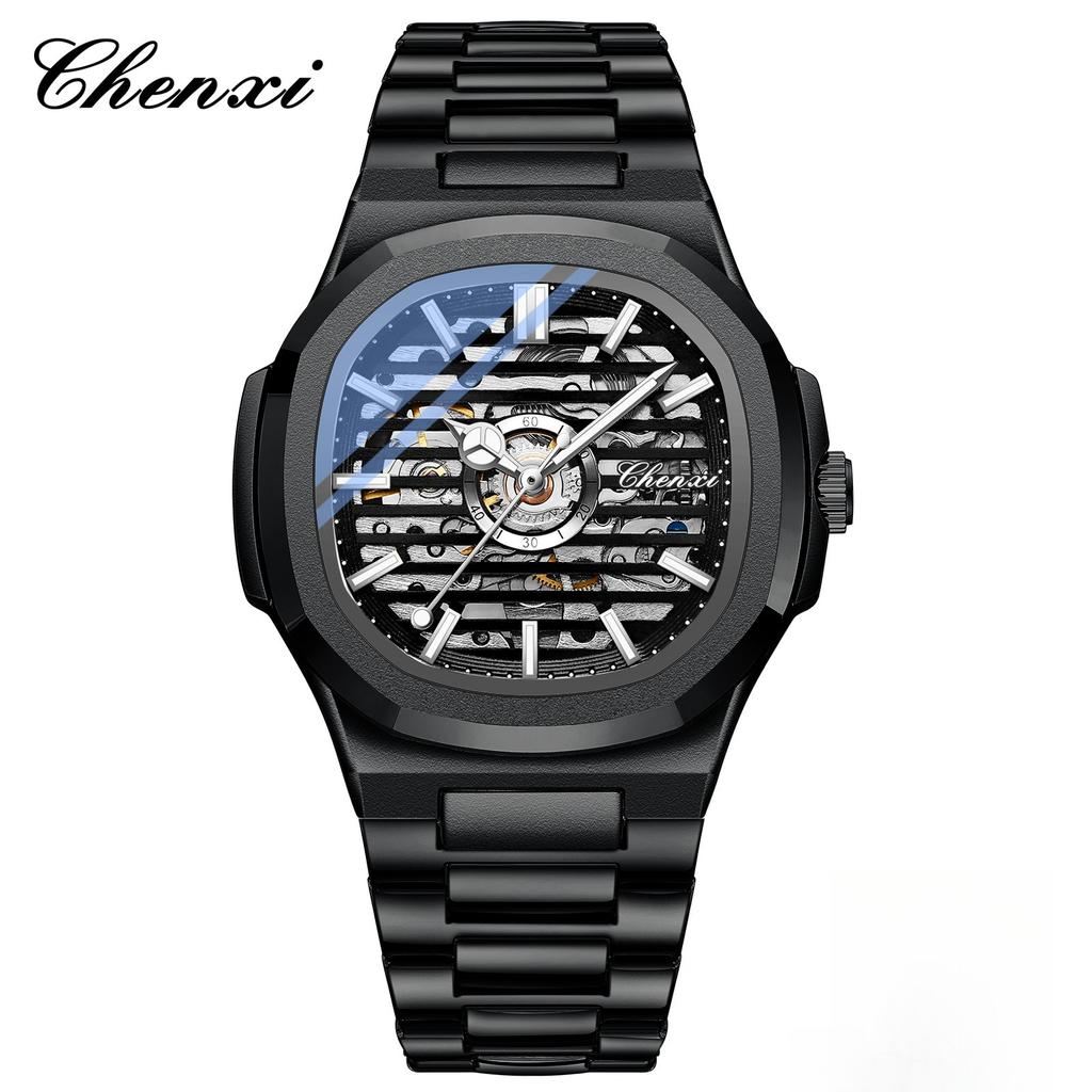 Fashion Chenxi Automatic Tourbillon Precise Men's Watch Mechanical Wristwatch For Men Luxury Luminous Waterproof Skeleton Reloj
