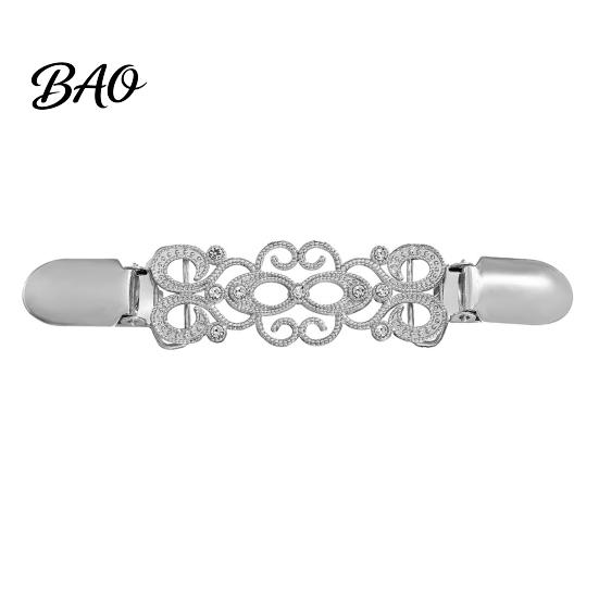 Women Shawl Clamp Vintage Cardigan Sweater Clip with Rhinestone, Hold Together, Retro Metal Clasps Cincher for Dress Shawl, Clothing Accessories