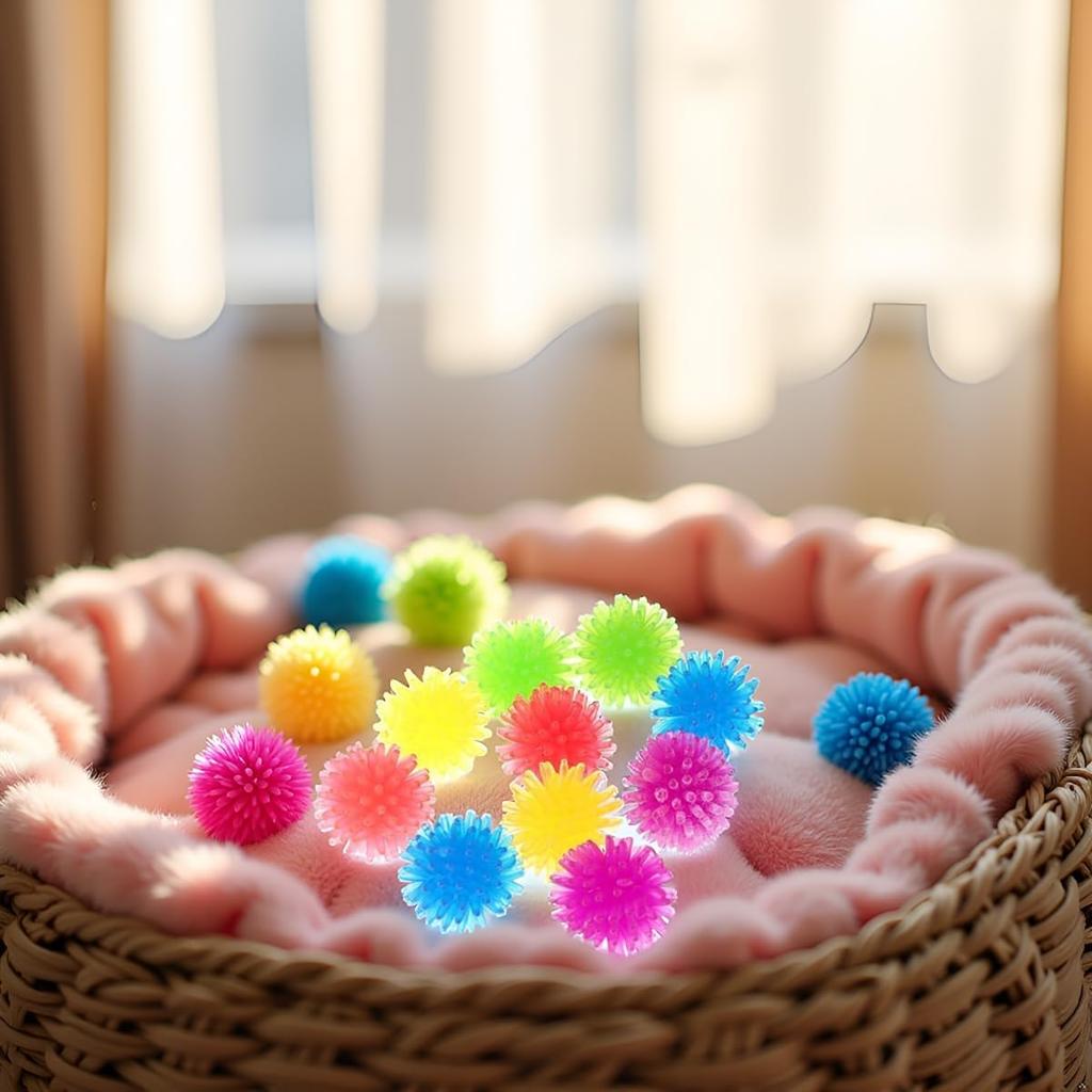 25 Pcs Multicolor Cute Funny Cats Toys Arbutus Balls Stretch Plush Ball Cat Toy Ball Creative Colorful Interactive Cat Soft Spiky Cats Chew Toys