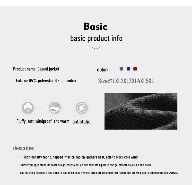 Men's Lambswool Fleece Jacket - Autumn/Winter Velvet Lined, Thick Warm Outerwear for Middle-Aged & Elderly.