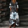 Abito da Donna Casual Svasato Scollo a V Vacanza Boho Spiaggia Vestito Estivo