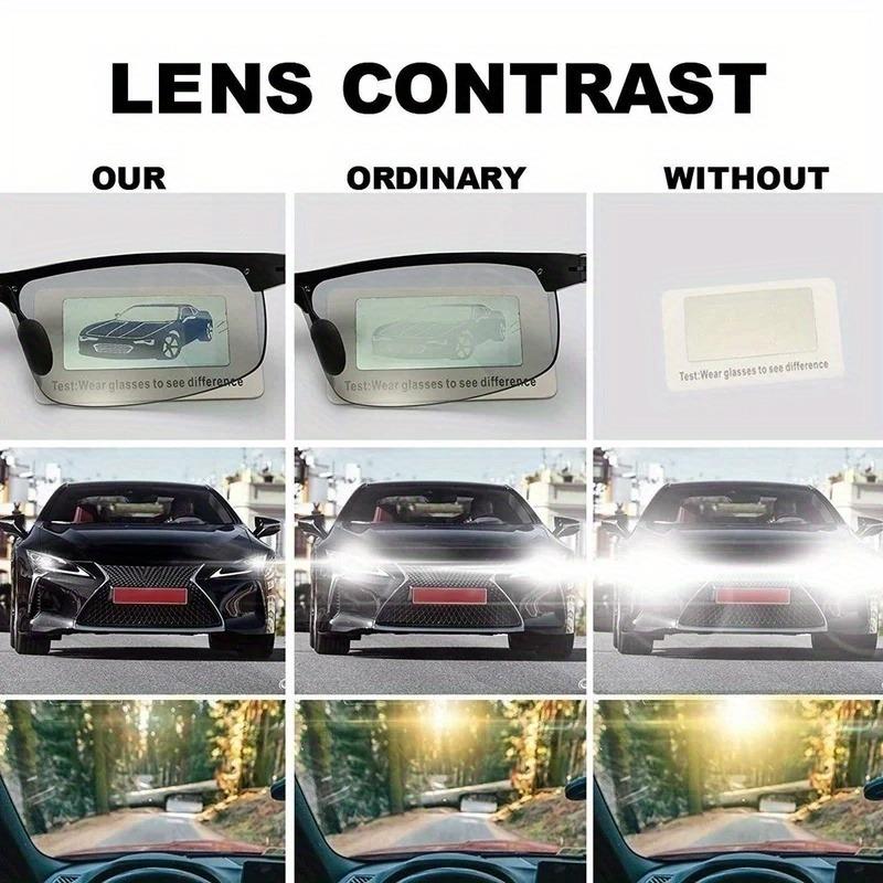 1pc Photochromic Sunglasses Fashion Classic Men Square Driving Goggles Polarized Day Night Chameleon Glasses