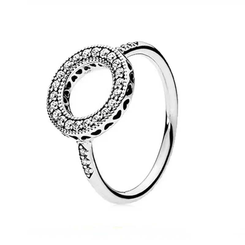925 Sterling Silver Shiny Classic Square Crown Heart-shaped Ring Exquisite Luxury Charm Jewelry Holiday Surprise Gifts