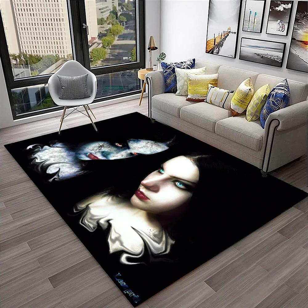 3D Gothic Horror Skull Ghost Cartoon Carpet Rug for Home Living Room Bedroom Sofa Doormat Decor,kids Area Rug Non-slip Floor Mat