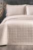 Estiva Quilted Bedspread Set 3pcs, Coverlet 250x260, Pillowcase 50x70, Double Size, Cappucino