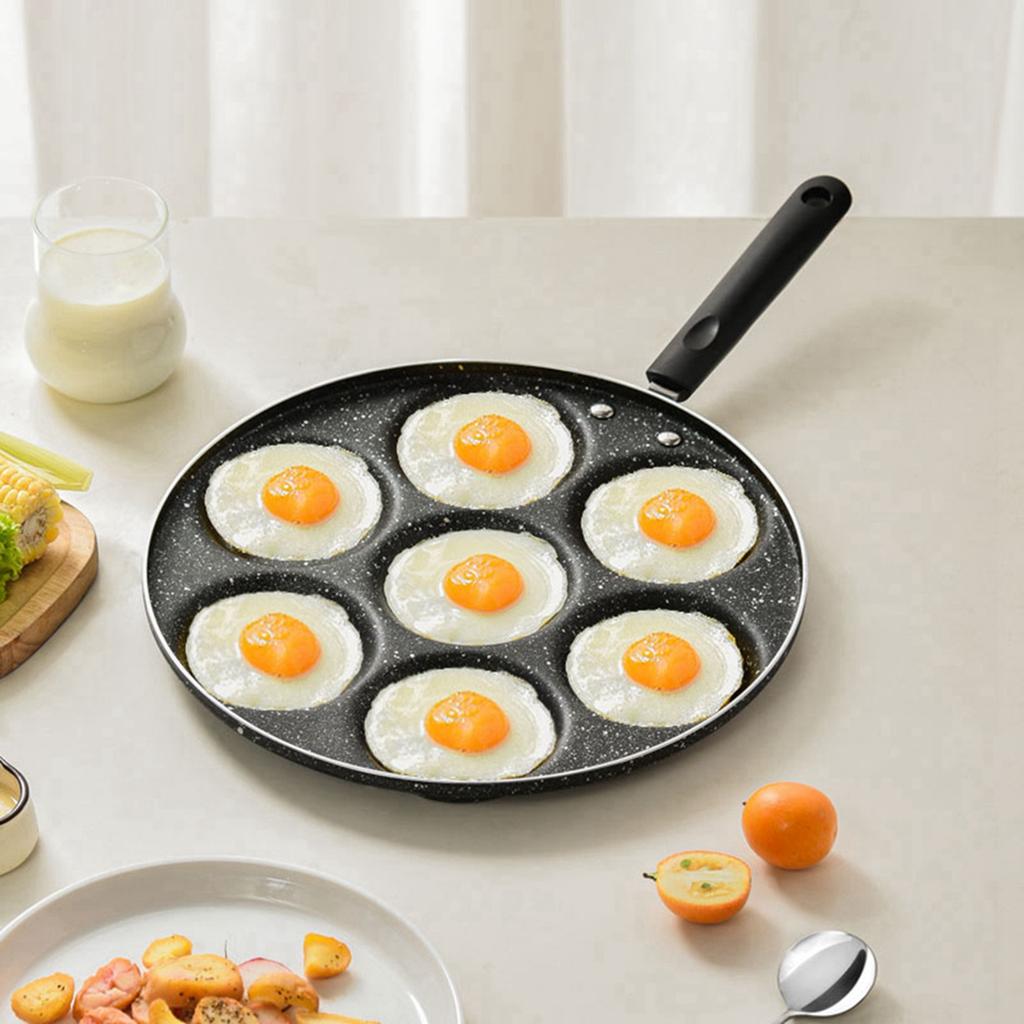 7 Holes Frying Pan Non Stick Fried Eggs Cooking Pan Burger Mold Household Kitchen Cookware Non Stick Frying Pan Kitchen Supplies
