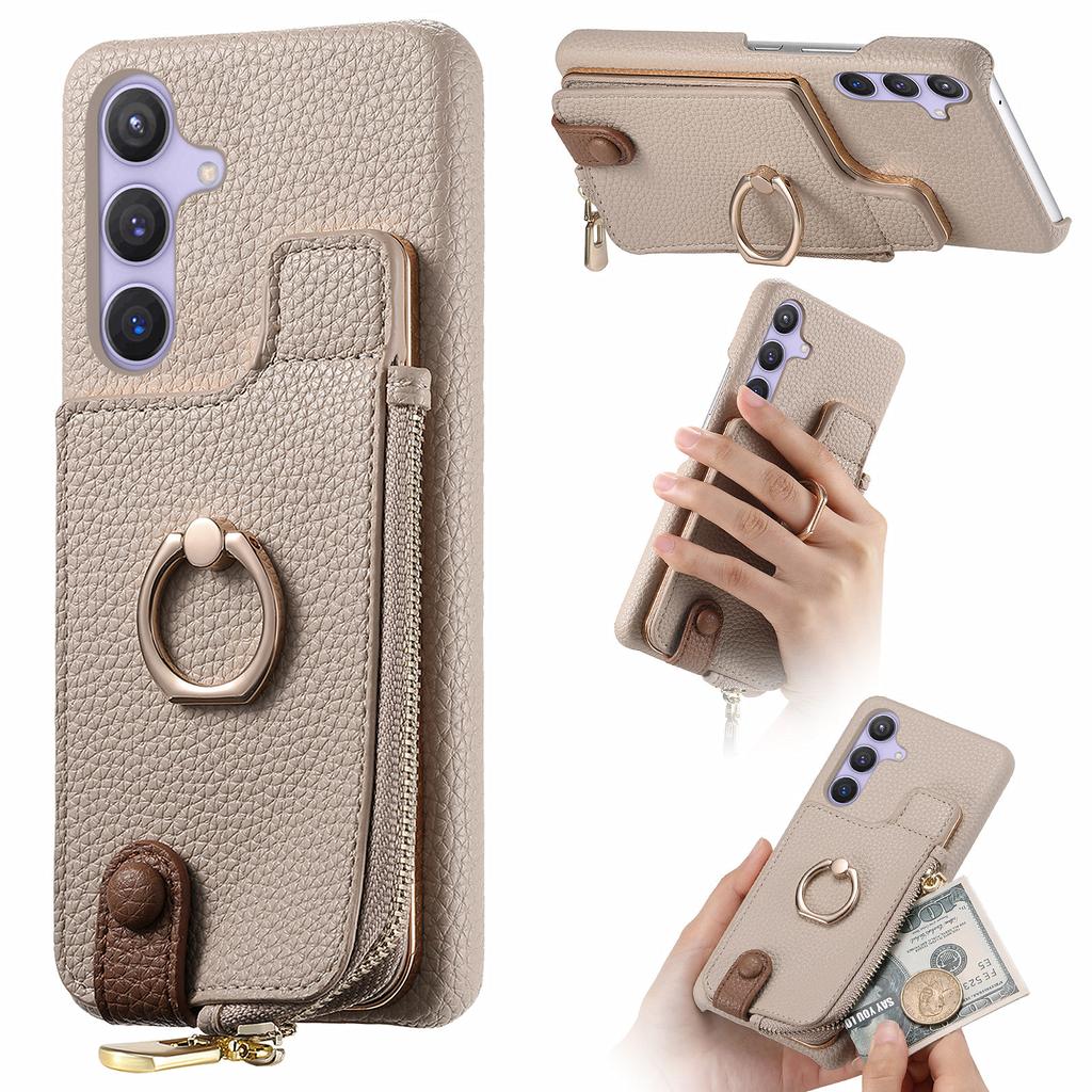 For Samsung Galaxy S25 Case RFID Blocking Phone Wallet Cover Supports Magnetic Car Holder