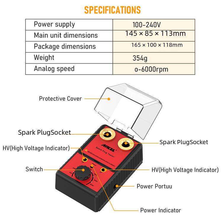 ANCEL Dual Spark Plug Ignition System High-Voltage Tester