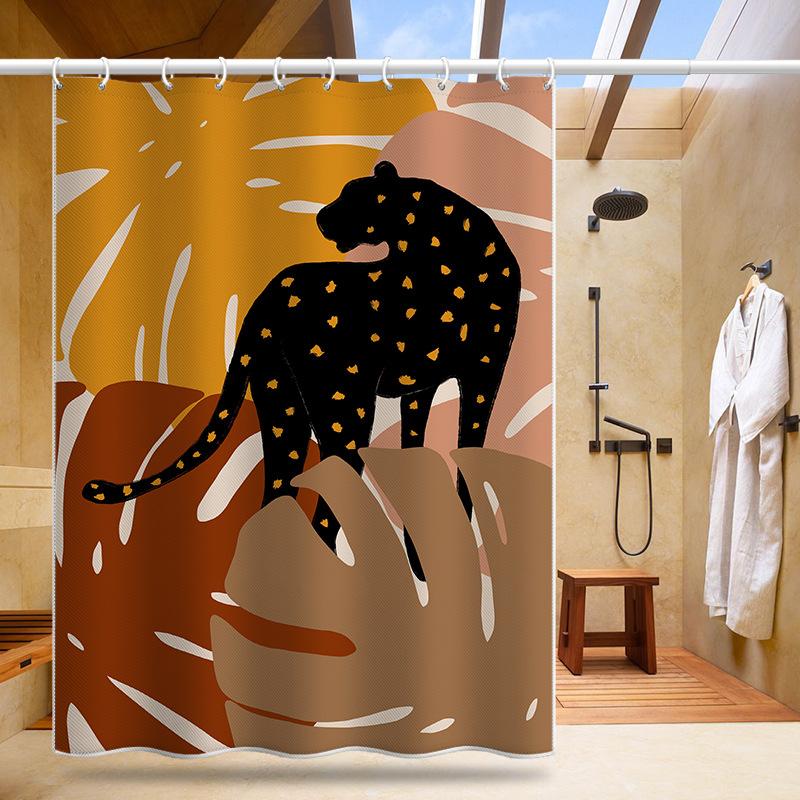 Bathroom Thickened Waterproof Curtain Mildew Proof Shower Curtain Shower Partition Curtain Shower Curtain Bathroom Curtain Free Perforation