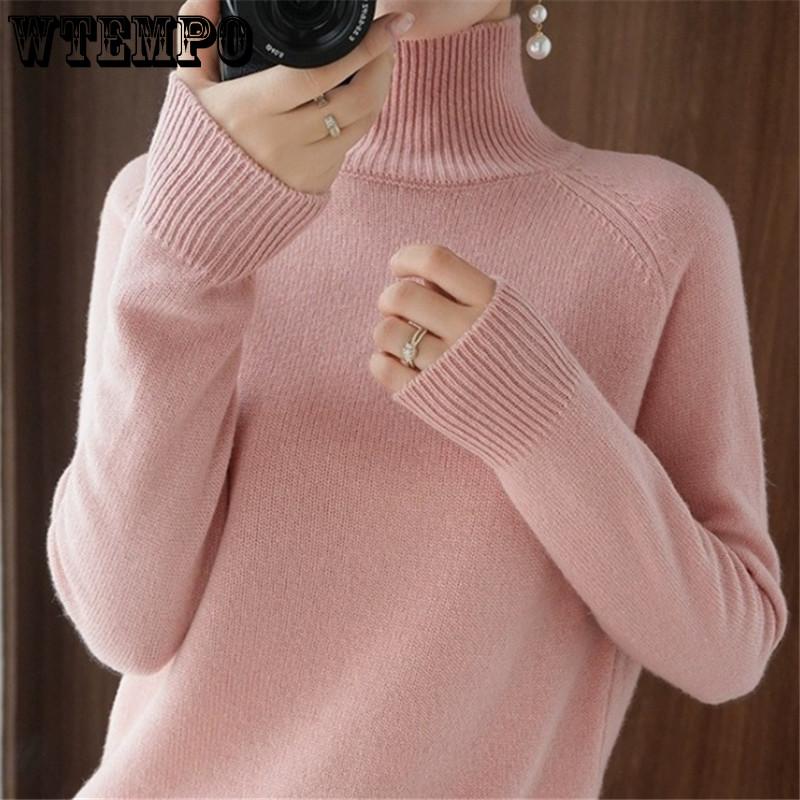 

Women s Thickened High Collar Sweater Autumn and Winter Long Sleeve Pullover Loose Knitted Sweater S сірий колір