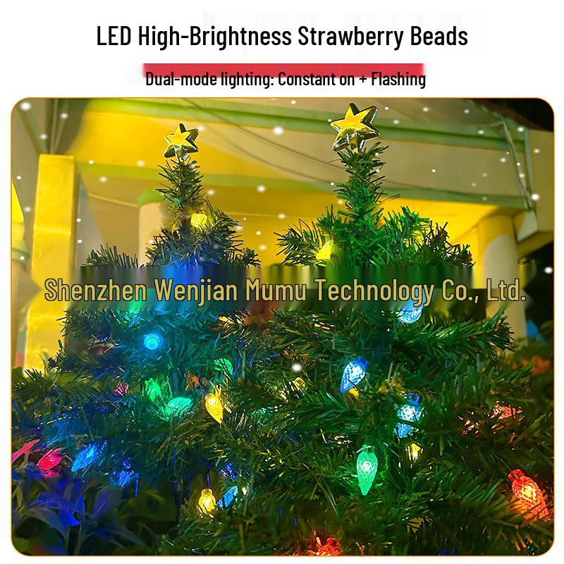 Luci Solari da Esterno per Albero di Natale - Decorazioni Natalizie Impermeabili per Giardino, Prato e Cortile